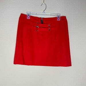 cache mini skirt w/ double buckle snap closure
